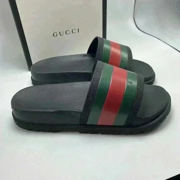 Gucci slide sandal with web GG red green lido - Picture 4 of 11